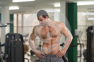 Hairy Man Flexing Muscles