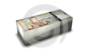 Haiti 500 Gourdes Banknotes Money Stack on White Background