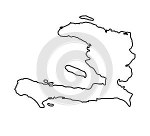 Haiti Black Outline Silhouette Map