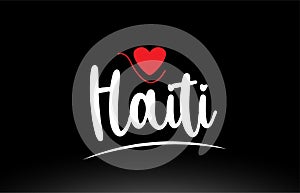 Haiti country text typography logo icon design on black background photo