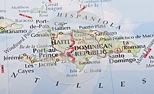 Haiti and Dominican Republic map photo