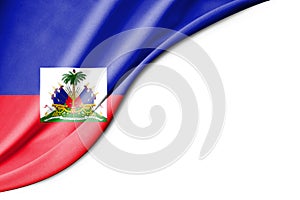 Haiti flag. 3d illustration. with white background space for text