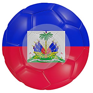 Haiti flag on a soccer ball