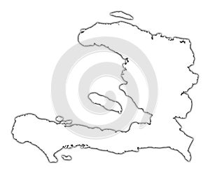 Haiti outline map photo