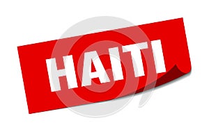 Haiti sticker. Haiti square peeler sign.