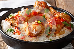 Haitian Chicken Recipe is a one pot of chicken, tomatoes, wine