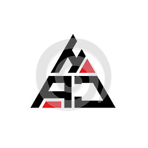 HAJ triangle letter logo design with triangle shape. HAJ triangle logo design monogram. HAJ triangle vector logo template with red