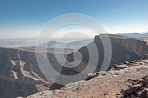 Hajar mountain range and Grand Canyon Oman photo