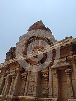 Hajararama temple look in Hampi built by Vijayanagara empire in ancient India