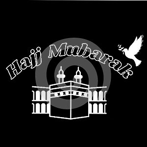 Hajj holy kaaba vector illustration stock photo