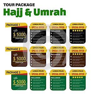 Hajj and umrah, info graphic offers