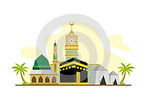 Hajj and Umrah Season Flat Concept Vector Illustration photo