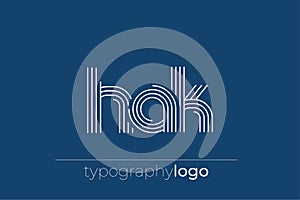HAK modern geometric typography logo