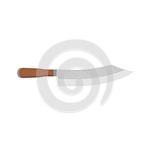 Hakata Bocho or Bunka Bocho. Japanese kitchen knife flat design vector illustration isolated on white background. traditional