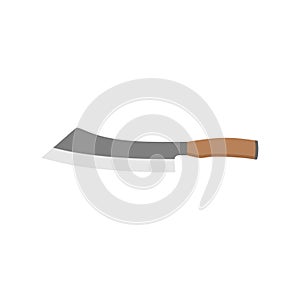 Hakata Bocho or Bunka Bocho. Japanese kitchen knife flat design vector illustration isolated on white background. traditional