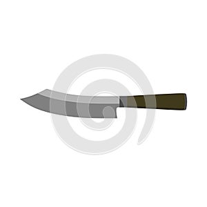 Hakata Bocho or Bunka Bocho. Japanese kitchen knife flat design vector illustration isolated on white background. traditional