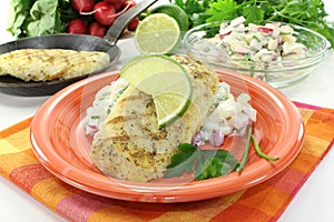 Hake with lime