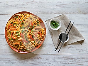 Hakka Noodles is a popular Indo-Chinese recipes.