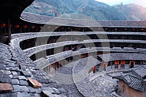 Hakka Roundhouse tulou walled village located in China