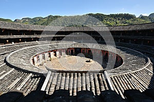 Hakka Roundhouse tulou walled village, Meizhou, China.