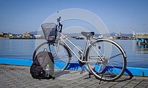 A bicycle parking at Port of Hakodate, Japan