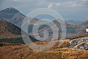 The Hakone Ropeway, the part of Hakone Round Course. Hakone, Kanagawa. Honshu. Japan