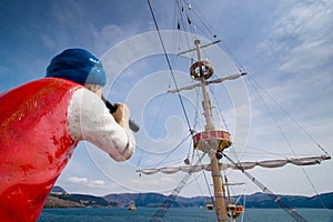 Hakone sightseeing pirate cruise ship The Vasa on Ashi lake