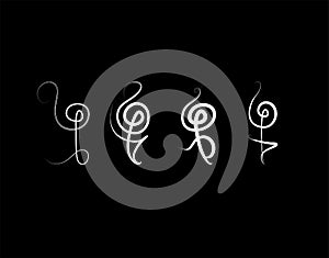 Hakuna matata icon on black background in vector illustration