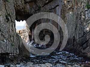 Hakusan Domon natural arch on cape Ashizuri