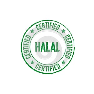 Halal certified grunge round vintage rubber stamp vector image