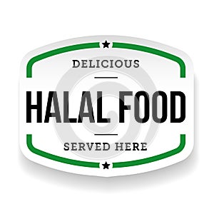 Halal Food vintage label photo