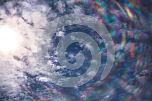 Halation and flare of sunlight