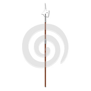 Halberd Pole Weapon on white. 3D illustration