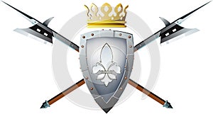 Halberds shield and crown