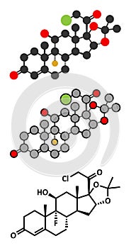 Halcinonide topical corticosteroid drug molecule