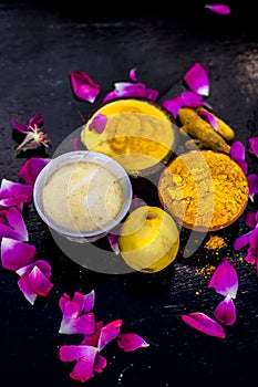 Haldi or turmeric face oack effective and derived with ayrvedic herbs.