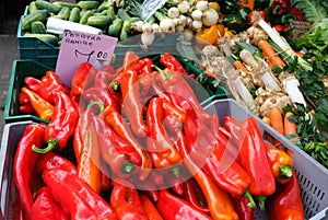 Foods at Hala Mirowska Market in Warsaw, Poland photo