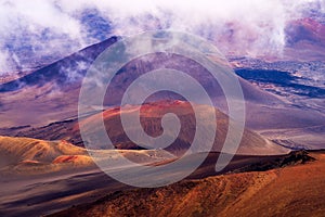 Haleakala crater, clouds, maui