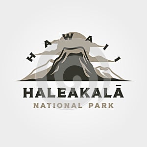 haleakala travel outdoor logo vintage vector illustration design