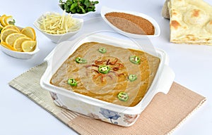 Haleem is a delicious food. Prepared with meat, lentils, grains and cook on low heat.