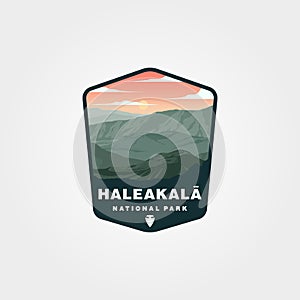 Halekala national park logo vector symbol illustration design, united states sticker patch design