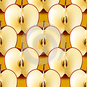 Half apple seamless pattern