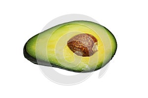 Half avocado. Avocado isolated.