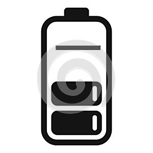 Half battery charge icon simple vector. Power low