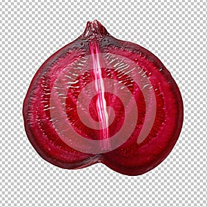 Half beetroot isolated on transparent background