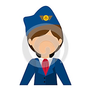 Half body flight attendant with suit and hat