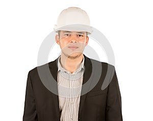 Half Body Young Male Engineer Portrait