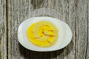 Half boiled egg close-up