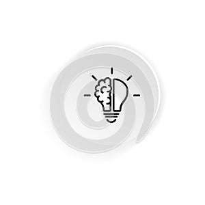 Half brain half bulb line icon. Creative ideas concept. Vector on isolated white background. EPS 10