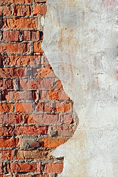 Half brick half concrete wall background